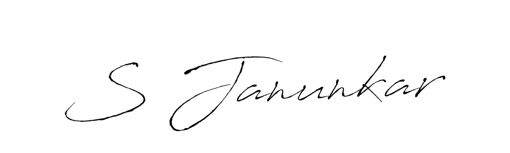 How to make S Janunkar signature? Antro_Vectra is a professional autograph style. Create handwritten signature for S Janunkar name. S Janunkar signature style 6 images and pictures png