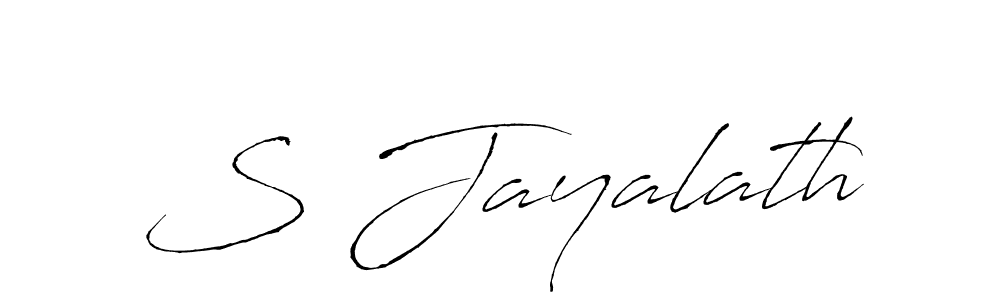Use a signature maker to create a handwritten signature online. With this signature software, you can design (Antro_Vectra) your own signature for name S Jayalath. S Jayalath signature style 6 images and pictures png