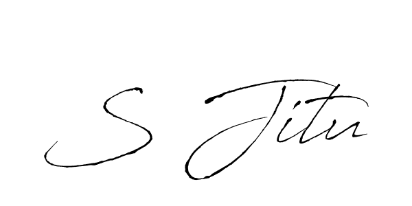 Use a signature maker to create a handwritten signature online. With this signature software, you can design (Antro_Vectra) your own signature for name S Jitu. S Jitu signature style 6 images and pictures png