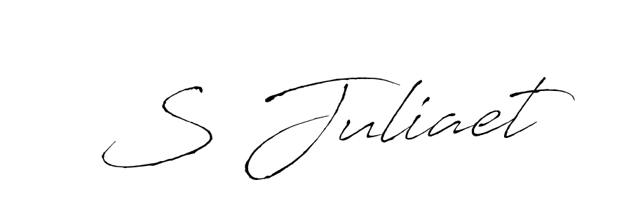 Use a signature maker to create a handwritten signature online. With this signature software, you can design (Antro_Vectra) your own signature for name S Juliaet. S Juliaet signature style 6 images and pictures png