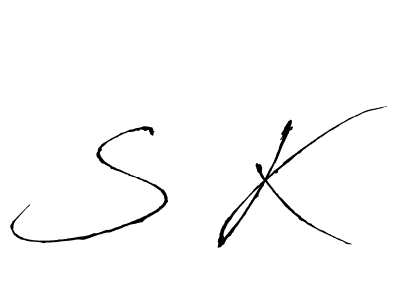 This is the best signature style for the S K  name. Also you like these signature font (Antro_Vectra). Mix name signature. S K  signature style 6 images and pictures png