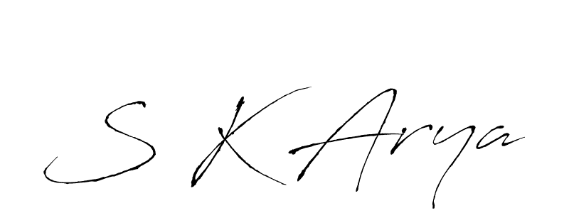 S K Arya stylish signature style. Best Handwritten Sign (Antro_Vectra) for my name. Handwritten Signature Collection Ideas for my name S K Arya. S K Arya signature style 6 images and pictures png