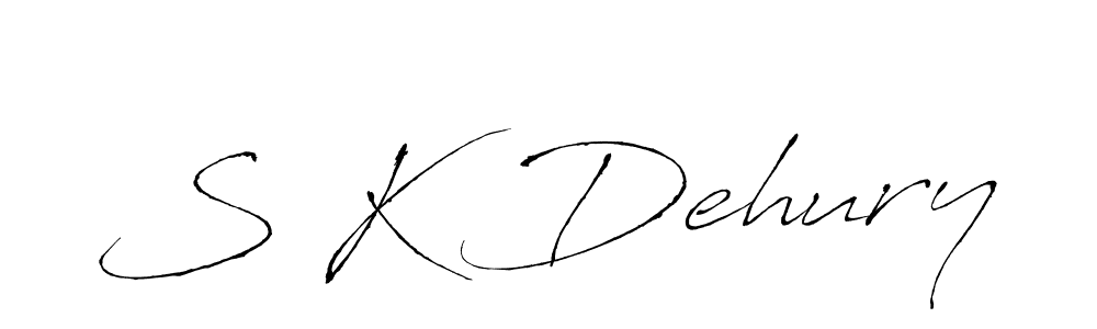 Make a beautiful signature design for name S K Dehury. With this signature (Antro_Vectra) style, you can create a handwritten signature for free. S K Dehury signature style 6 images and pictures png