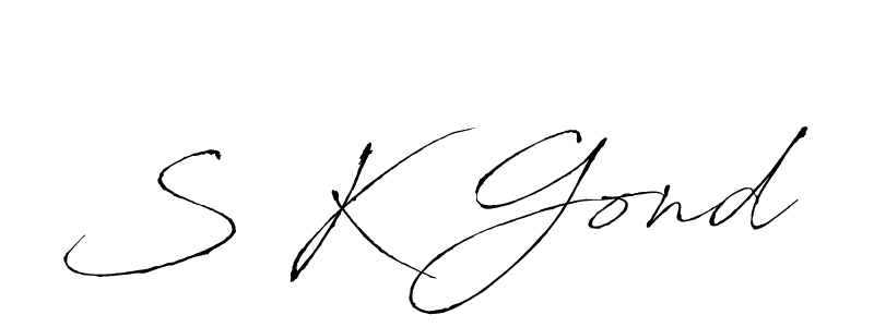 Design your own signature with our free online signature maker. With this signature software, you can create a handwritten (Antro_Vectra) signature for name S K Gond. S K Gond signature style 6 images and pictures png