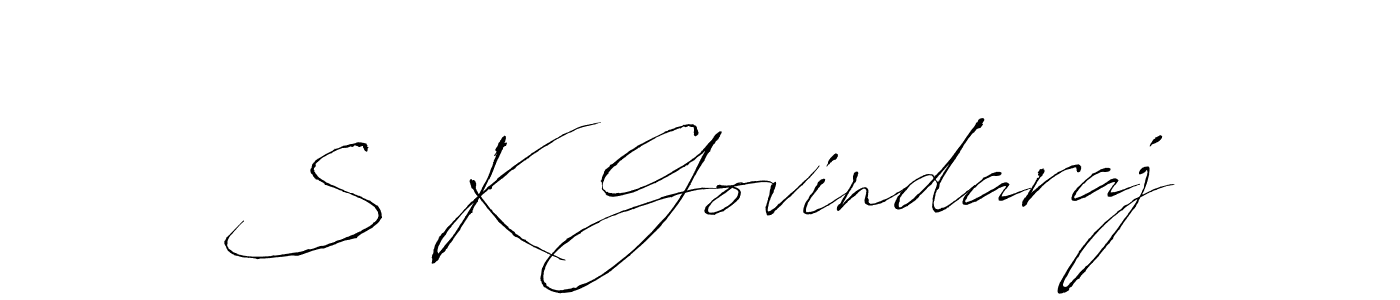 The best way (Antro_Vectra) to make a short signature is to pick only two or three words in your name. The name S K Govindaraj include a total of six letters. For converting this name. S K Govindaraj signature style 6 images and pictures png