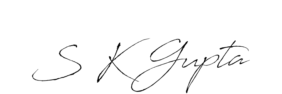 How to make S K Gupta signature? Antro_Vectra is a professional autograph style. Create handwritten signature for S K Gupta name. S K Gupta signature style 6 images and pictures png