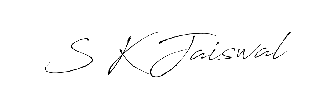 The best way (Antro_Vectra) to make a short signature is to pick only two or three words in your name. The name S K Jaiswal include a total of six letters. For converting this name. S K Jaiswal signature style 6 images and pictures png