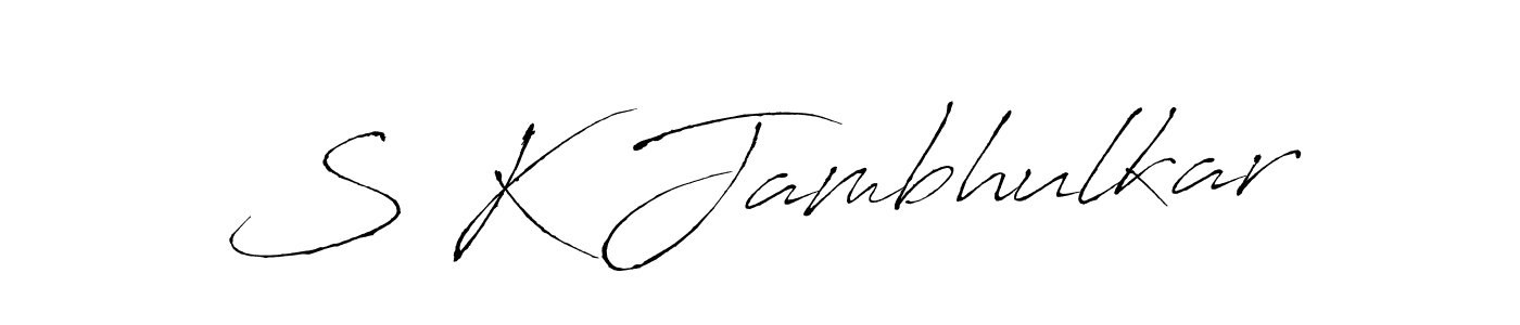 Antro_Vectra is a professional signature style that is perfect for those who want to add a touch of class to their signature. It is also a great choice for those who want to make their signature more unique. Get S K Jambhulkar name to fancy signature for free. S K Jambhulkar signature style 6 images and pictures png