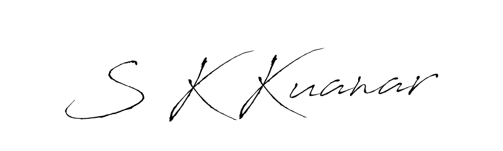 You should practise on your own different ways (Antro_Vectra) to write your name (S K Kuanar) in signature. don't let someone else do it for you. S K Kuanar signature style 6 images and pictures png