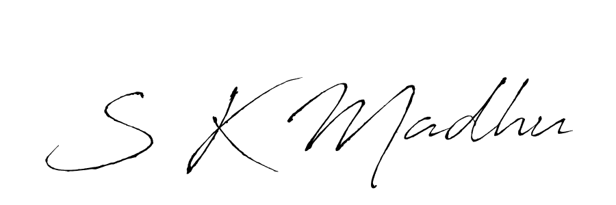 You should practise on your own different ways (Antro_Vectra) to write your name (S K Madhu) in signature. don't let someone else do it for you. S K Madhu signature style 6 images and pictures png
