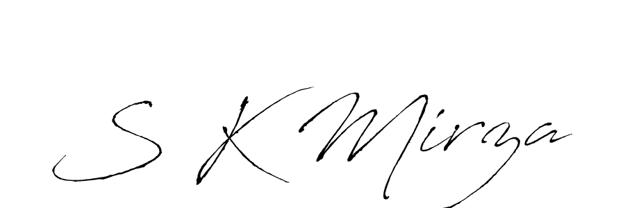 How to make S K Mirza name signature. Use Antro_Vectra style for creating short signs online. This is the latest handwritten sign. S K Mirza signature style 6 images and pictures png