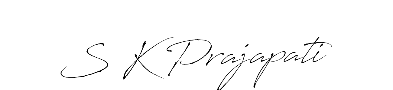 Make a beautiful signature design for name S K Prajapati. With this signature (Antro_Vectra) style, you can create a handwritten signature for free. S K Prajapati signature style 6 images and pictures png