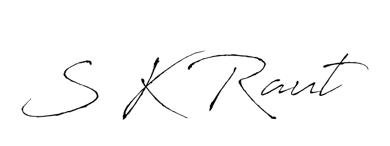 The best way (Antro_Vectra) to make a short signature is to pick only two or three words in your name. The name S K Raut include a total of six letters. For converting this name. S K Raut signature style 6 images and pictures png