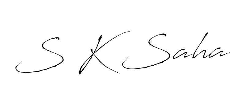 S K Saha stylish signature style. Best Handwritten Sign (Antro_Vectra) for my name. Handwritten Signature Collection Ideas for my name S K Saha. S K Saha signature style 6 images and pictures png