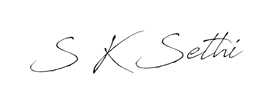 S K Sethi stylish signature style. Best Handwritten Sign (Antro_Vectra) for my name. Handwritten Signature Collection Ideas for my name S K Sethi. S K Sethi signature style 6 images and pictures png