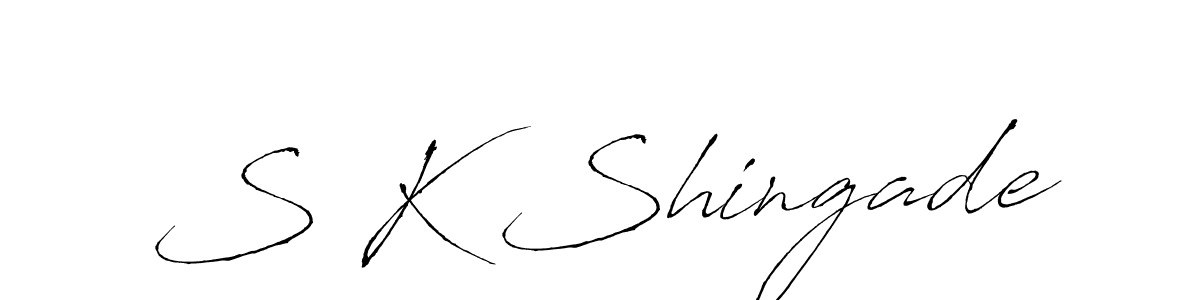 Make a beautiful signature design for name S K Shingade. With this signature (Antro_Vectra) style, you can create a handwritten signature for free. S K Shingade signature style 6 images and pictures png