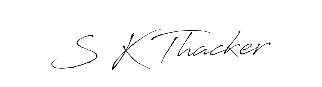 Use a signature maker to create a handwritten signature online. With this signature software, you can design (Antro_Vectra) your own signature for name S K Thacker. S K Thacker signature style 6 images and pictures png