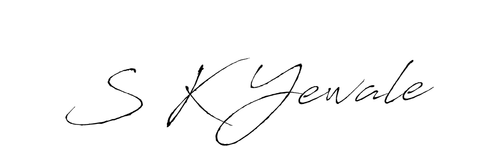 Make a beautiful signature design for name S K Yewale. With this signature (Antro_Vectra) style, you can create a handwritten signature for free. S K Yewale signature style 6 images and pictures png