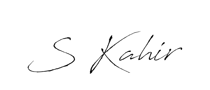 Design your own signature with our free online signature maker. With this signature software, you can create a handwritten (Antro_Vectra) signature for name S Kahir. S Kahir signature style 6 images and pictures png