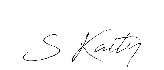 Make a beautiful signature design for name S Kaity. With this signature (Antro_Vectra) style, you can create a handwritten signature for free. S Kaity signature style 6 images and pictures png