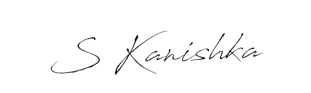 Create a beautiful signature design for name S Kanishka. With this signature (Antro_Vectra) fonts, you can make a handwritten signature for free. S Kanishka signature style 6 images and pictures png