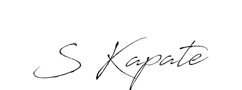 How to make S Kapate name signature. Use Antro_Vectra style for creating short signs online. This is the latest handwritten sign. S Kapate signature style 6 images and pictures png