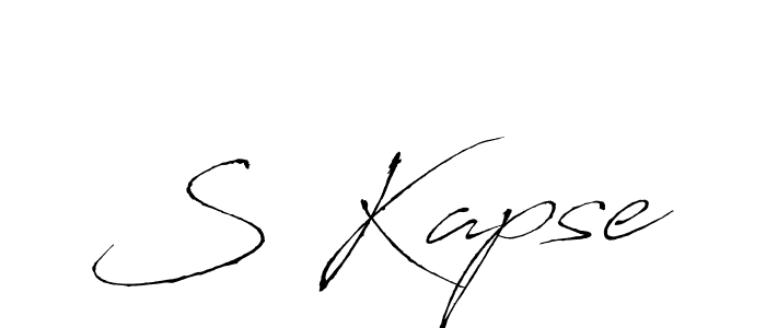 Use a signature maker to create a handwritten signature online. With this signature software, you can design (Antro_Vectra) your own signature for name S Kapse. S Kapse signature style 6 images and pictures png