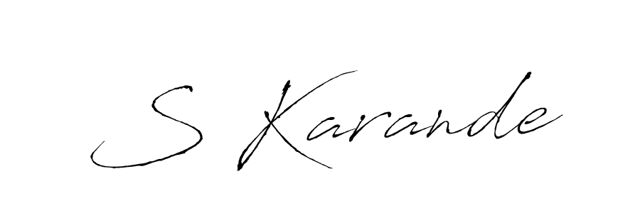 Antro_Vectra is a professional signature style that is perfect for those who want to add a touch of class to their signature. It is also a great choice for those who want to make their signature more unique. Get S Karande name to fancy signature for free. S Karande signature style 6 images and pictures png