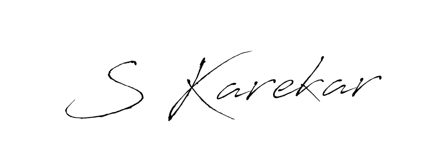Design your own signature with our free online signature maker. With this signature software, you can create a handwritten (Antro_Vectra) signature for name S Karekar. S Karekar signature style 6 images and pictures png