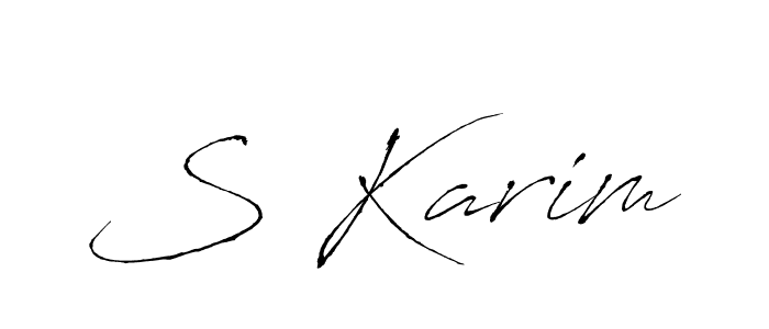 How to make S Karim signature? Antro_Vectra is a professional autograph style. Create handwritten signature for S Karim name. S Karim signature style 6 images and pictures png