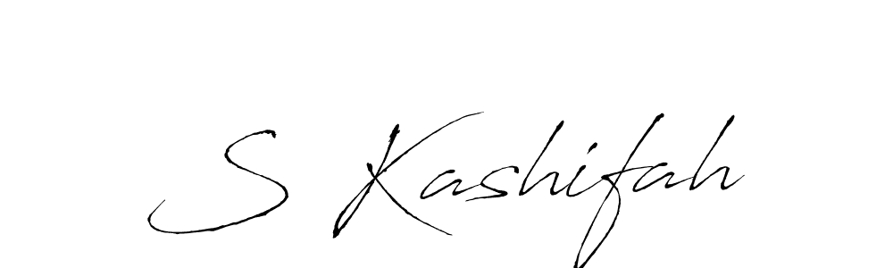 Create a beautiful signature design for name S Kashifah. With this signature (Antro_Vectra) fonts, you can make a handwritten signature for free. S Kashifah signature style 6 images and pictures png