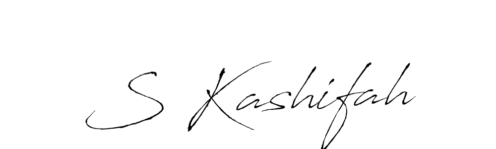 Create a beautiful signature design for name S Kashifah. With this signature (Antro_Vectra) fonts, you can make a handwritten signature for free. S Kashifah signature style 6 images and pictures png