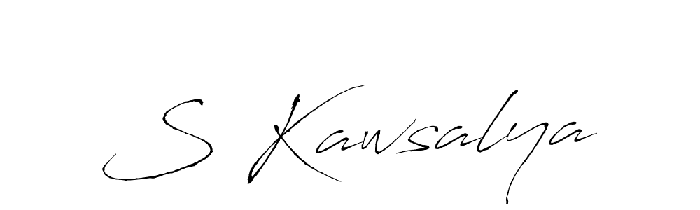 How to make S Kawsalya name signature. Use Antro_Vectra style for creating short signs online. This is the latest handwritten sign. S Kawsalya signature style 6 images and pictures png