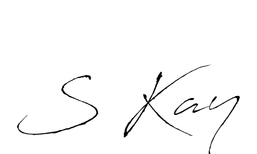 The best way (Antro_Vectra) to make a short signature is to pick only two or three words in your name. The name S Kay include a total of six letters. For converting this name. S Kay signature style 6 images and pictures png