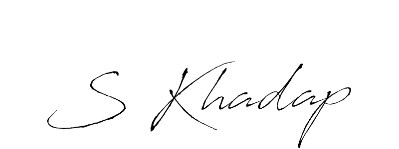 How to make S Khadap signature? Antro_Vectra is a professional autograph style. Create handwritten signature for S Khadap name. S Khadap signature style 6 images and pictures png