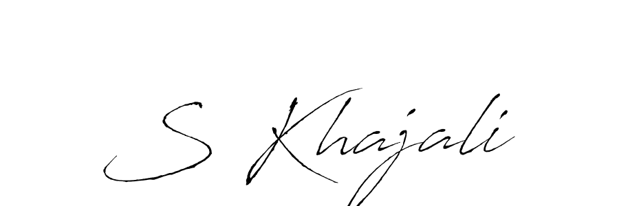 Use a signature maker to create a handwritten signature online. With this signature software, you can design (Antro_Vectra) your own signature for name S Khajali. S Khajali signature style 6 images and pictures png