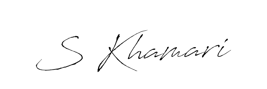 How to make S Khamari name signature. Use Antro_Vectra style for creating short signs online. This is the latest handwritten sign. S Khamari signature style 6 images and pictures png