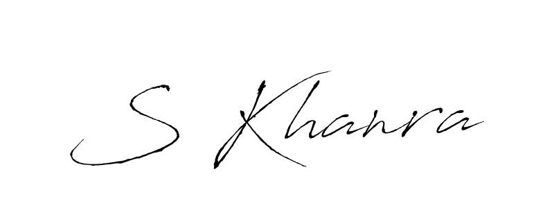 Use a signature maker to create a handwritten signature online. With this signature software, you can design (Antro_Vectra) your own signature for name S Khanra. S Khanra signature style 6 images and pictures png