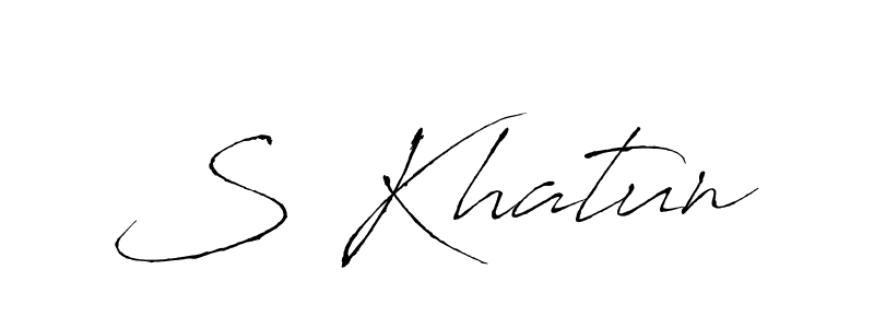 Also we have S Khatun name is the best signature style. Create professional handwritten signature collection using Antro_Vectra autograph style. S Khatun signature style 6 images and pictures png