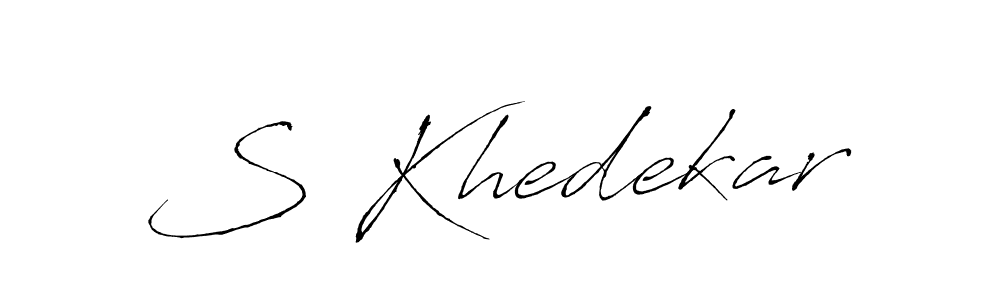 The best way (Antro_Vectra) to make a short signature is to pick only two or three words in your name. The name S Khedekar include a total of six letters. For converting this name. S Khedekar signature style 6 images and pictures png