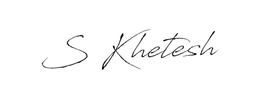 The best way (Antro_Vectra) to make a short signature is to pick only two or three words in your name. The name S Khetesh include a total of six letters. For converting this name. S Khetesh signature style 6 images and pictures png