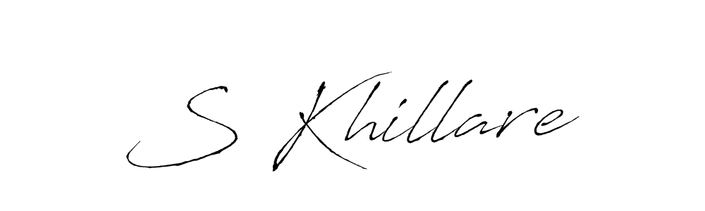if you are searching for the best signature style for your name S Khillare. so please give up your signature search. here we have designed multiple signature styles  using Antro_Vectra. S Khillare signature style 6 images and pictures png