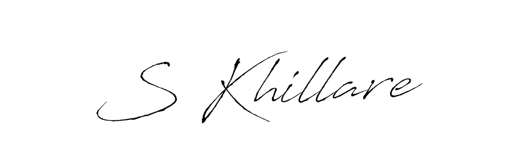 if you are searching for the best signature style for your name S Khillare. so please give up your signature search. here we have designed multiple signature styles  using Antro_Vectra. S Khillare signature style 6 images and pictures png