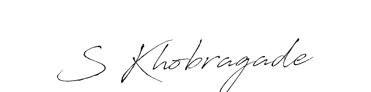 How to make S Khobragade name signature. Use Antro_Vectra style for creating short signs online. This is the latest handwritten sign. S Khobragade signature style 6 images and pictures png