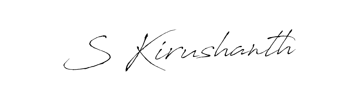 Also You can easily find your signature by using the search form. We will create S Kirushanth name handwritten signature images for you free of cost using Antro_Vectra sign style. S Kirushanth signature style 6 images and pictures png