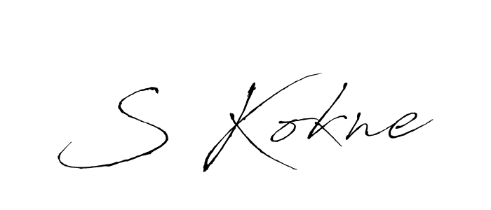 S Kokne stylish signature style. Best Handwritten Sign (Antro_Vectra) for my name. Handwritten Signature Collection Ideas for my name S Kokne. S Kokne signature style 6 images and pictures png