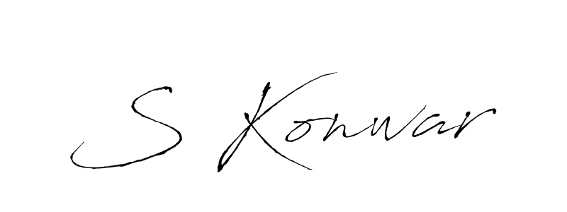 Create a beautiful signature design for name S Konwar. With this signature (Antro_Vectra) fonts, you can make a handwritten signature for free. S Konwar signature style 6 images and pictures png