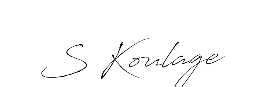 Antro_Vectra is a professional signature style that is perfect for those who want to add a touch of class to their signature. It is also a great choice for those who want to make their signature more unique. Get S Koulage name to fancy signature for free. S Koulage signature style 6 images and pictures png