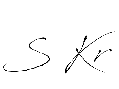 The best way (Antro_Vectra) to make a short signature is to pick only two or three words in your name. The name S Kr include a total of six letters. For converting this name. S Kr signature style 6 images and pictures png