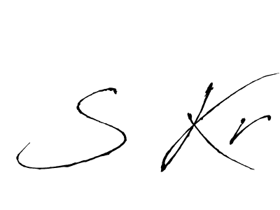 The best way (Antro_Vectra) to make a short signature is to pick only two or three words in your name. The name S Kr include a total of six letters. For converting this name. S Kr signature style 6 images and pictures png